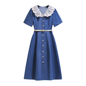 TR20614# 法式娃娃领连衣裙女夏设计感减龄小众可爱小个子裙子 服装批发女装服饰货源