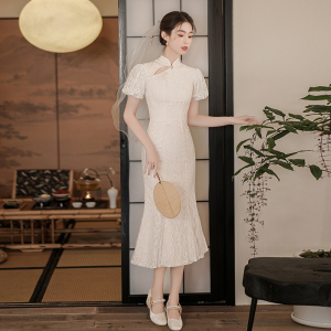 RM4656#中式领证登记小礼服连衣裙新款订婚旗袍敬酒服夏季平时可穿高级感