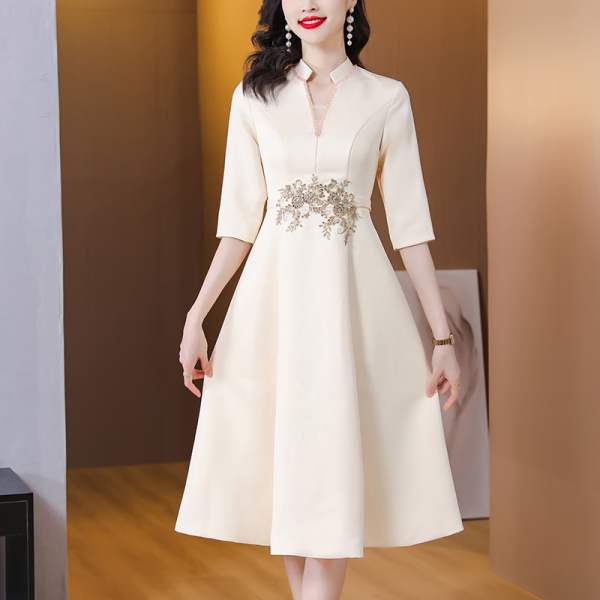 RM5167#喜妈妈婚宴装年轻气质婆婆婚礼高贵洋气结婚晚礼服连衣裙平时可穿