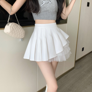 RM7302#新款甜美蓬蓬裙半身裙小个子百褶蛋糕短裙半裙女白色裙夏季