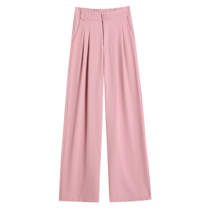 RM6581#夏季新款冰丝西装裤高腰窄版直筒阔腿裤薄款拖地裤女