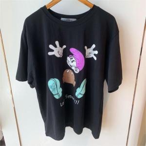 TR18292# 韩国东大门夏季紫色帽子卡通小可爱黑色短袖减龄T恤 服装批发女装服饰货源