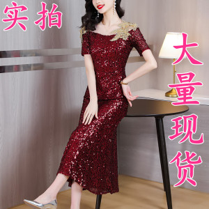 RM5173#高端结婚新娘妈妈婚宴礼服显瘦年轻喜婆婆婚宴装参加婚礼连衣裙