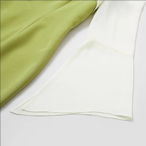 RM5653#新款气质撞色喇叭袖修身收腰显瘦连衣裙长裙包臀裙子