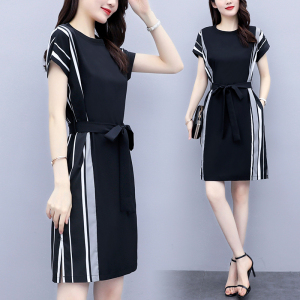 RM5837#连衣裙女2023年新款夏装收腰显瘦气质韩版时尚轻熟风雪纺裙子