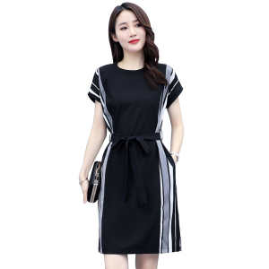 RM5837#连衣裙女2023年新款夏装收腰显瘦气质韩版时尚轻熟风雪纺裙子