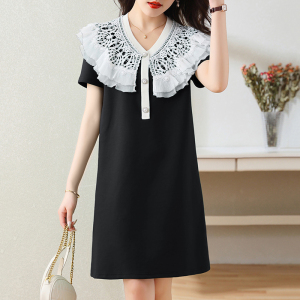 RM5225#新款大码气质蕾丝拼接显瘦宽松韩版连衣裙