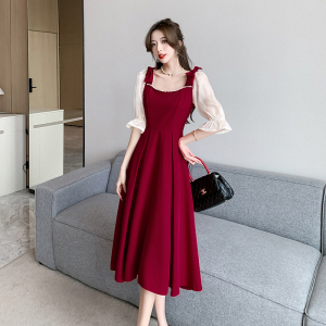 TR20663# 敬酒服红色小礼服平时可穿新款订婚连衣裙女小个子 服装批发女装服饰货源