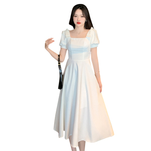 RM5360#法式小礼服平时可穿夏季连衣裙订婚领证登记白裙小个子大气