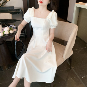 RM5360#法式小礼服平时可穿夏季连衣裙订婚领证登记白裙小个子大气