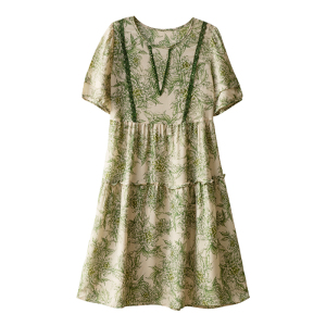 RM5346#碎花短袖连衣裙夏2023新款气质显瘦洋气减龄裙子