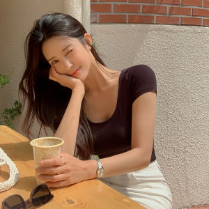 TR18999# 韩风夏季新款韩版修身显身材短袖圆领T恤女
