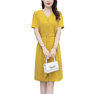 RM8461#夏季新款法式轻熟风微胖MM轻奢高级设计感小众炸街中长款连衣裙