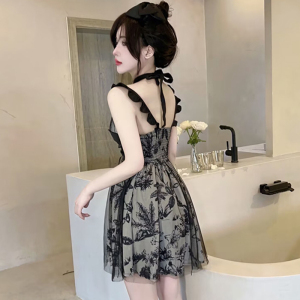 Real time photo of Hera Girls' Summer Sweet and Spicy Strap Short Skirt Slim Lacing A-line Pengpeng Princess Dress New S