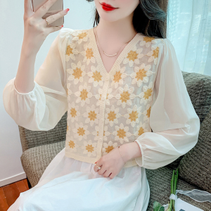 RM5669#法式复古小香风开衫外套女2023夏新款设计感小众上衣长袖衬衫