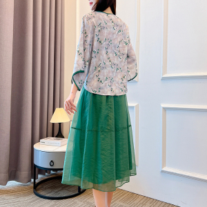 RM5535#夏季新款民族风中国风温柔森女半身裙宽松型套装大码女装