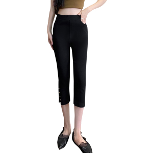 RM5514#春夏新款韩版女高腰显瘦七分裤紧身修身外穿小脚铅笔裤