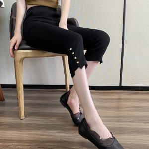 RM5514#春夏新款韩版女高腰显瘦七分裤紧身修身外穿小脚铅笔裤