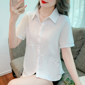 RM6810#夏季新款韩版宽松polo领短袖衬衫女减龄时尚洋气小衫百搭上衣