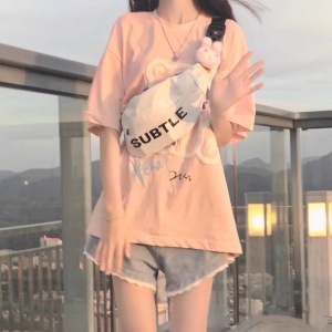 RM5776#夏季可盐可甜盐甜系少女穿搭炸街休闲时尚小个子阔腿短裤两件套装