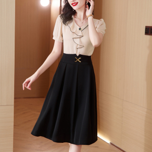 RM5143#新款高端中长款夏季百搭时尚套装大码女裙