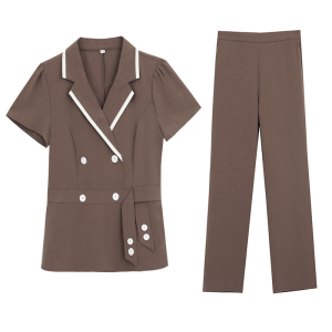 RM5977#春夏夏季新款套装大码女装时尚减龄短袖9分裤两件套