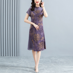 RM6805#法式雪纺连衣裙子女装夏装2023年新款高端夏季显瘦气质中长裙