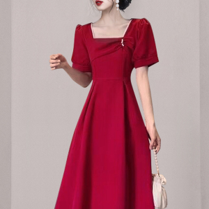RM5790#酒红色平时可穿夏季答谢宴订婚惊艳显瘦敬酒服新娘