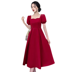 RM5791#夏季小个子结婚回门订婚连衣裙红色礼服裙女高级感裙子