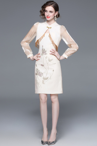 RM7270#新款设计感时尚气质复古收腰连衣裙显瘦轻奢连衣裙