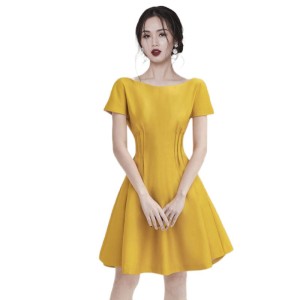 RM5409#夏季新款女装洋气小个子连衣裙时尚圆领收腰大摆裙
