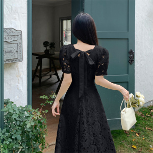 RM6304#新款大码短袖法式复古中长款碎花裙设计感小众氛围连衣裙女夏