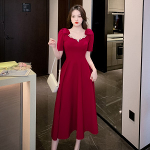 RM9837#敬酒服新娘夏季高级感结婚订婚礼服高端大气小个子连衣裙平时可穿