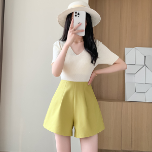 RM5904#高腰西装短裤女夏季2023新款休闲时尚薄款热裤阔腿裤