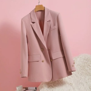 RM8186#粉色西装外套女春装2023新款韩版设计感小众休闲气质百搭西服上衣