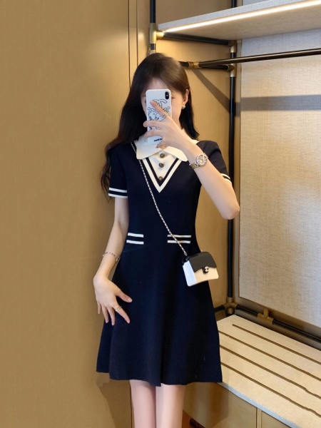 RM5929#Polo连衣裙女夏季2023年新款收腰显瘦名媛气质设计感小众...
