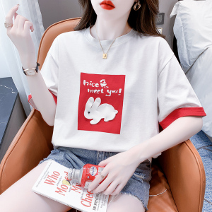 RM5706#爆款T恤标准夏季套头圆领艺术绘画