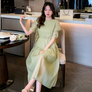 RM15747#温柔风初恋甜美森系仙女收腰显瘦茶歇裙泡泡袖法式连衣裙