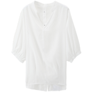 RM5894#V领简约休闲蝙蝠袖上衣女2023夏季新款舒适透气百搭衬衫