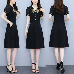 RM5721#法式娃娃领连衣裙2023夏季新款胖妹妹大码女装