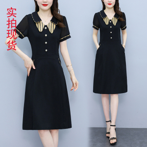 RM5721#法式娃娃领连衣裙2023夏季新款胖妹妹大码女装