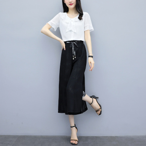 TR20508# 夏季韩版新款洋气减龄两件套女神范时髦阔腿裤套装 服装批发女装服饰货源