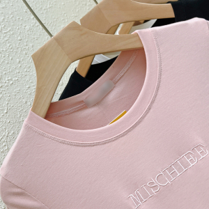 RM5586#新款夏短袖t恤女粉色内搭半袖体恤韩版简约字母内搭上衣