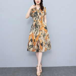 RM14868#夏新款v领气质时尚洋气遮肚显瘦轻奢高品质连衣裙