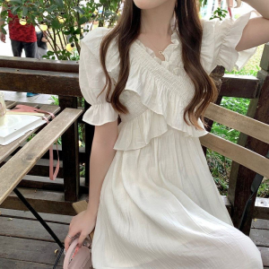 RM5739#法式别致高腰2023新款法式气质设计感小众气质名媛连衣裙