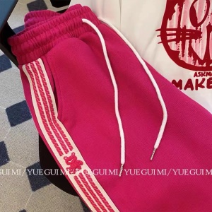 RM5920#新款粉色休闲纯棉时尚套装女夏季设计感小众运动裤两件套减龄