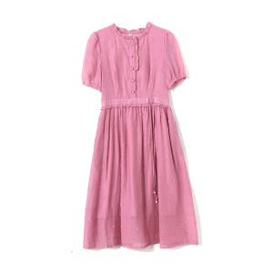 RY1470#大码女装蕾丝边刺绣绣花连衣裙宽松妈妈女装2023夏季