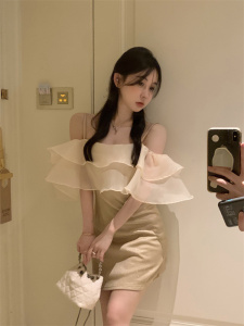 RM7524#亮晶晶荷叶边连衣裙