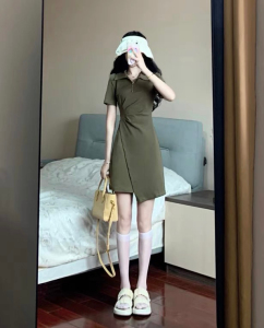 RM6443#新款女装法式早春设计感气质性感辣妹polo包臀连衣裙子夏装