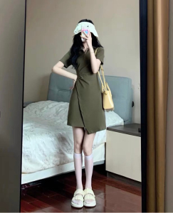 RM6443#新款女装法式早春设计感气质性感辣妹polo包臀连衣裙子夏装
